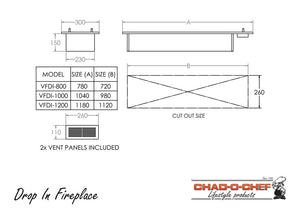 Drop-in Fireplace 1200