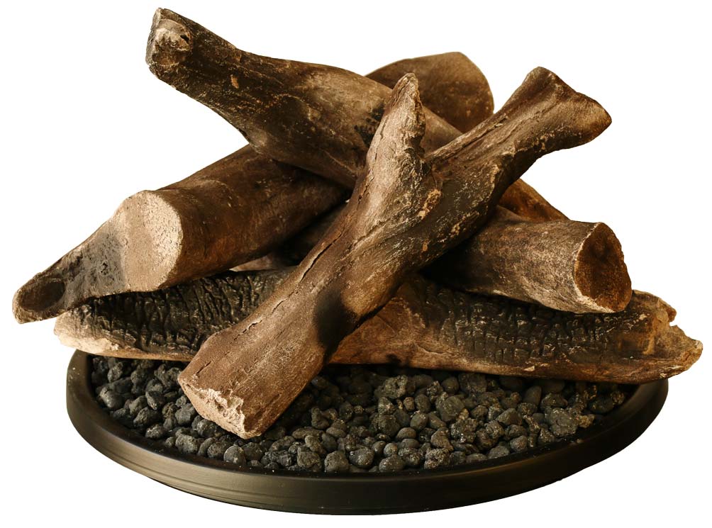 Outdoor Firepit burner with ceramic Logs