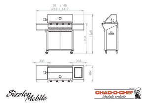 Sizzler Mobile Trolley - 4 Burner